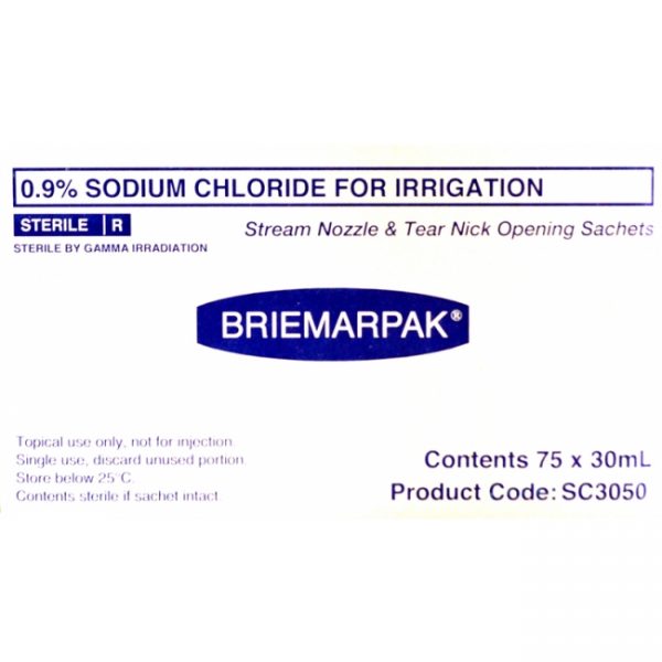 Sodium Chloride 0.9% Sachets 30ml Box/75